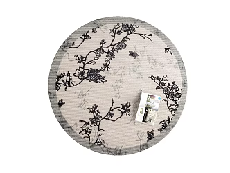 French Floral Pattern Round Carpet for Living Room and Bedroom 3d model