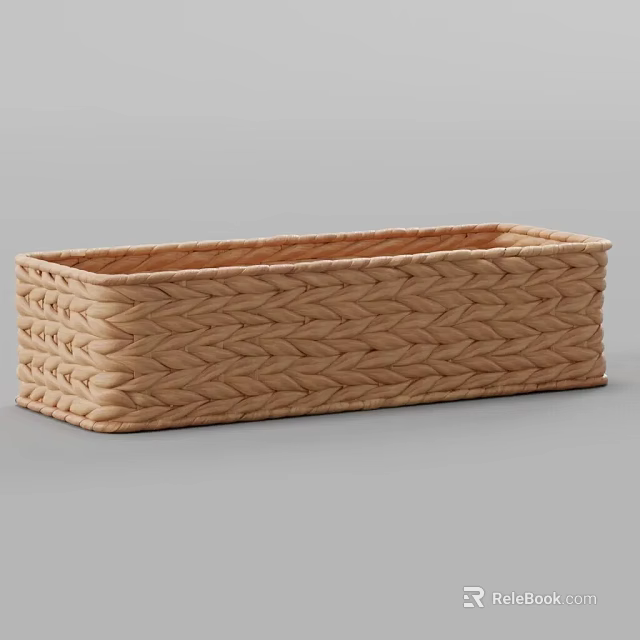 Rectangular Woven Storage Basket For Household Organizing And Daily Storage Use 3d model 