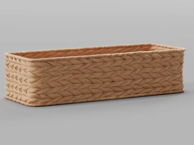 Rectangular Woven Storage Basket For Household Organizing And Daily Storage Use 3d model
