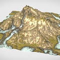 mountains alpine mountains lakes glacier plateau mountains canyon cliff terrain 3d model