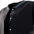 Stylish Black And Teal Baseball Jacket With Buttons And Pocket