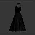 Elegant Black Sleeveless V neck Dress With Bow Shoulder And A line Skirt