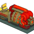 Modern generators Equidistant installation Power plant generators 3d model