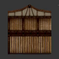 Traditional Wooden Architectural Structure With Gable Roof And Vertical Paneled Siding