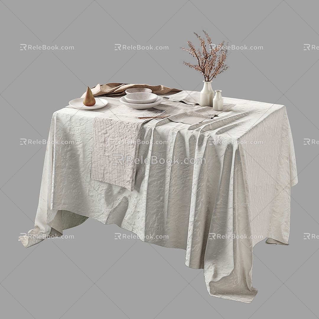 Modern Tablecloth Set 3d model