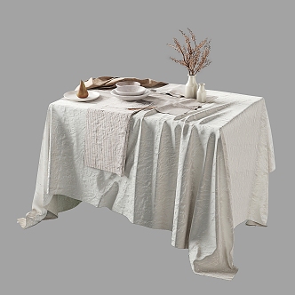 Modern Tablecloth Set 3d model