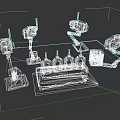 Game and Movie Character Robotic Arms Around Cake With 6000 Candles On Green Tabletop