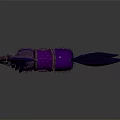Mythical Purple Horse with Lightning Horn Spiked Mane and Chain Decorated Saddle