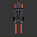 Industrial Forklift Equipment with Fork Tines Operator Cab and Red Gray Design