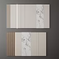 Modern Minimalist Background Wall Design With Wood Grain Panels And Marble Patterns 3d model