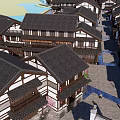 Ancient Architecture Featuring Traditional Black Tile Roofs Wooden Structures And Historic Street Layout