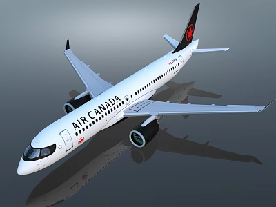 Air Canada Airliner White Livery With Engines Wings And Tail Logo 3d model
