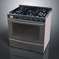 Stainless Steel Gas Stove With Oven And Multiple Burners Kitchen Appliance