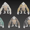 Different Colored 3D Gorilla Models Collection For Design Projects And Displays