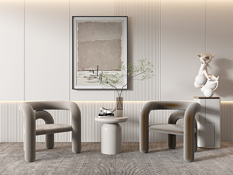 Modern leisure table and chair combination leisure chair 3d model