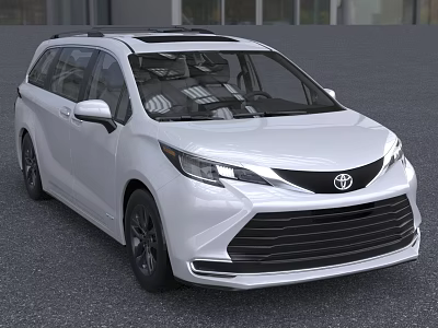 Toyota White MPV Exterior Design With Sleek Front Grille And Tinted Windows 3d model