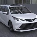 Toyota White MPV Exterior Design With Sleek Front Grille And Tinted Windows