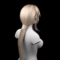 Game and Movie Character 3D Model Blonde Short Hair Faceless Upper Body Black Background
