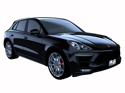 Black Porsche SUV With Sleek Design Sporty Wheels And Red Brake Calipers 3d model
