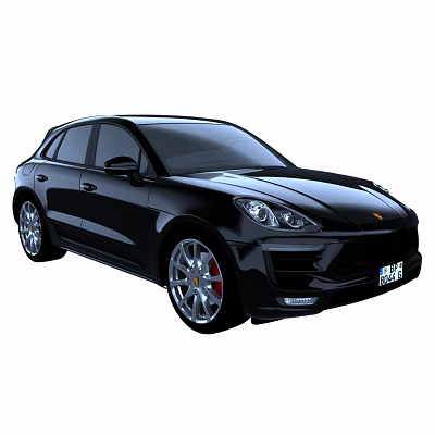 Black Porsche SUV With Sleek Design Sporty Wheels And Red Brake Calipers 3d model