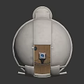 White Dome Observatory Building With Cylindrical Base Small Windows And Observation Opening 3d model