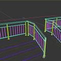 Modern Metal Railings Design For Outdoor Staircase With Stone Steps