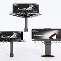 Outdoor Sport Advertisement Billboards With Athletic Running Images And Metal Structures