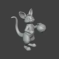 Dynamic Game Movie Kangaroo Character Wearing Green Sports Uniform Holding Basketball