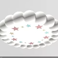 Modern Decorative White Cloud Shaped Ceiling Light With Multicolored Stars 3d model
