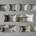 Modern Pillow Square Pillow Sofa Pillow Fabric Pillow Pattern Pillow 3d model