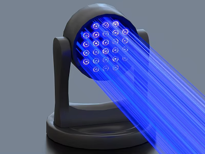 Modern Downlight Spotlight with Blue LED Light Beam and Multiple Bulbs Design 3d model