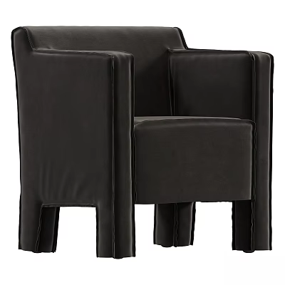 Sleek Black Modern Stool With Comfortable Seat And Durable Design Elements 3d model
