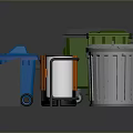 Colored Recycling Trash Bins With Various Sizes For Waste Sorting