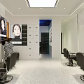 Elegant Bright Modern Beauty Hair Salon Interior Design With Complete Set Of Professional Hairdressing Facilities