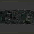Green Military Tank With Six Wheels Armored Structure Antennas And Military Style