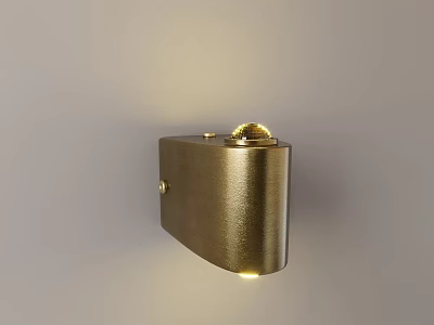 Elegant Modern Brass Wall Light With Minimalist Design And Warm Illumination 3d model
