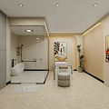 Elegant Modern Beauty Spa Interior With Reception Desk Cozy Seating And Plants
