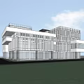 Modern Office Building With Glass Curtain Wall Multiple Floors And Sleek Contemporary Design