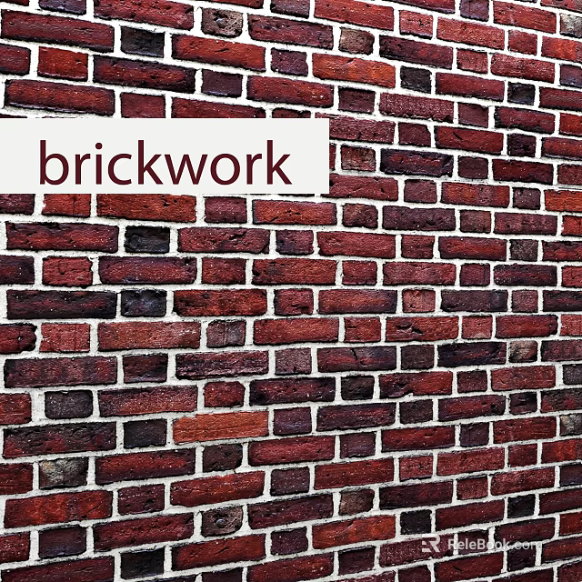 Building Exterior Wall With Traditional Red Brickwork And Textured Surface 3d model
