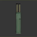 Green Multiple Barrel Weapon With Stand Red Button And Black Components 3d model