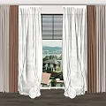Layered Curtains With Sheer White Panels And Brown Gray Drapes For Window View