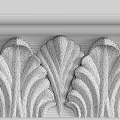 Decorative White Cornice Molding With Intricate Leaf Pattern For Architectural Decoration 3d model