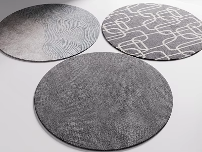 Stylish Round Rugs With Unique Textures And Patterns 3d model