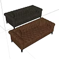 Light Gray Fabric And Brown Leather Multi Seater Sofa With Tufted Design And Pillows