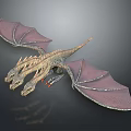 Three Headed Dragon Game Movie Character With Purple Wings And Golden Scaled Body Design