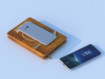 mobile phone wallet book notebook 3d model