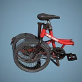 Two Red Foldable Bicycles With Black Seats Sturdy Frames And Urban Style 3d model