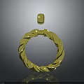 Luxurious Gold Ring and Pendant With Intricate Twisted Design Shiny Finish