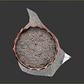 Charming Red Garden Decor Container With Petal Shaped Edge And Gray Base
