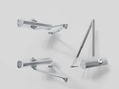 Adjustable Silver Metal Arm Brackets With Modern Mechanical Design For Equipment Support 3d model